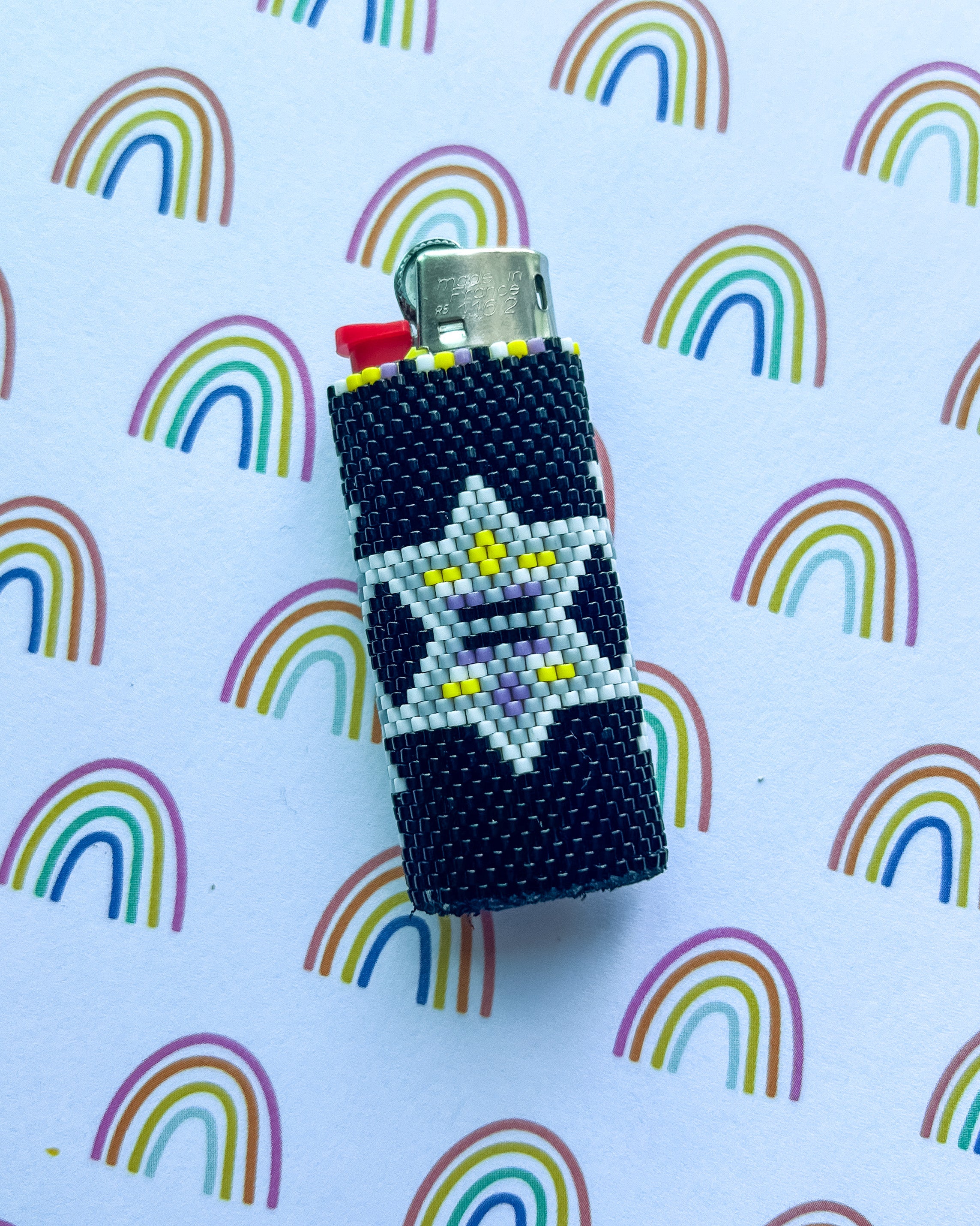 Small Non-Binary Pride Flag Star Blanket Lighter Case - Grey