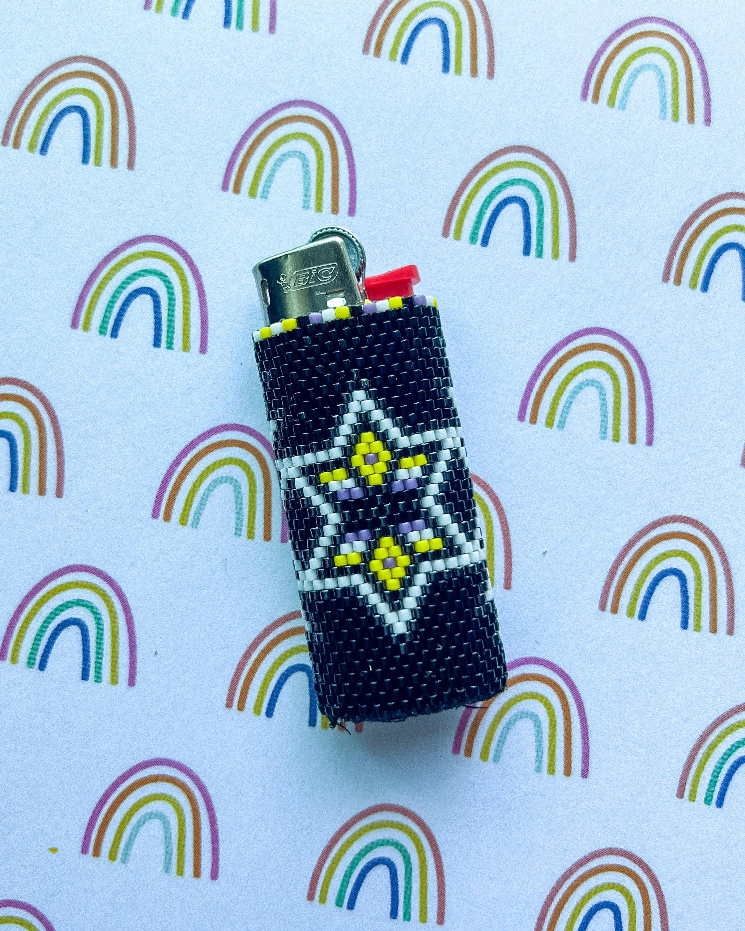 Small Non-Binary Pride Flag Star Blanket Lighter Case - Gunmetal